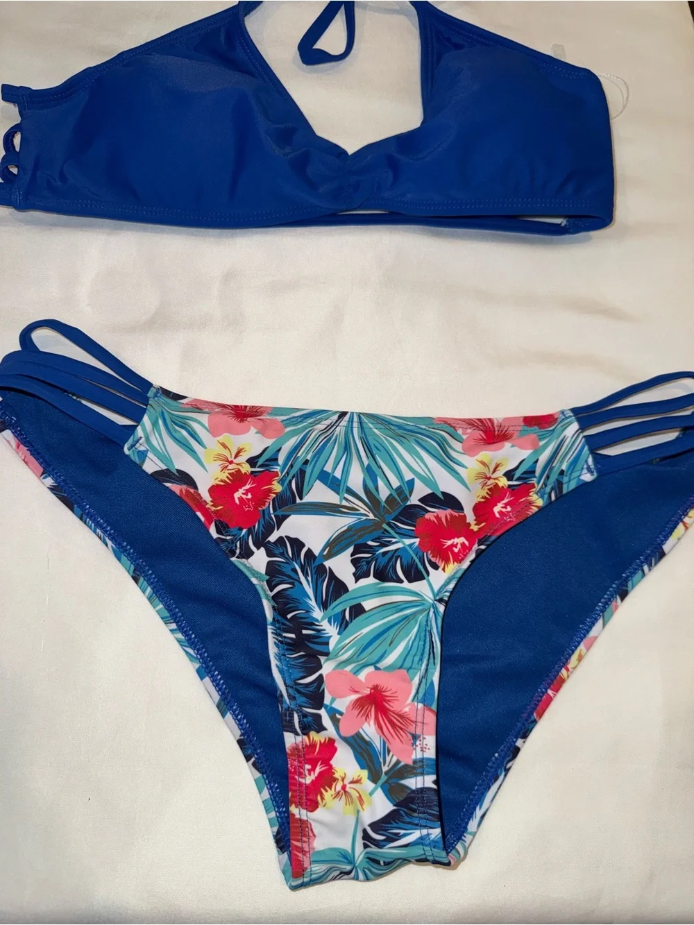 SHEKINI Bikini set U Collar Bikini Top Triangle Bikini Bottom Beachwear nwt